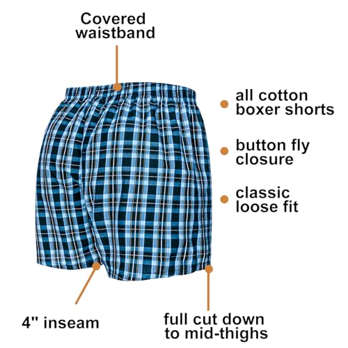 Men's Woven Boxer Shorts 100% Cotton,Underwear Boxers for Men Loose fit4