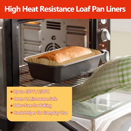 Image of 200 PCS Loaf Pan Liners, 9x5 Inch Loaf Pan Liners Baking Bread, Non-Stick Pre-Formed Parchment Paper for Bread Pan, Ideal Disposable Loaf Breads Liners
