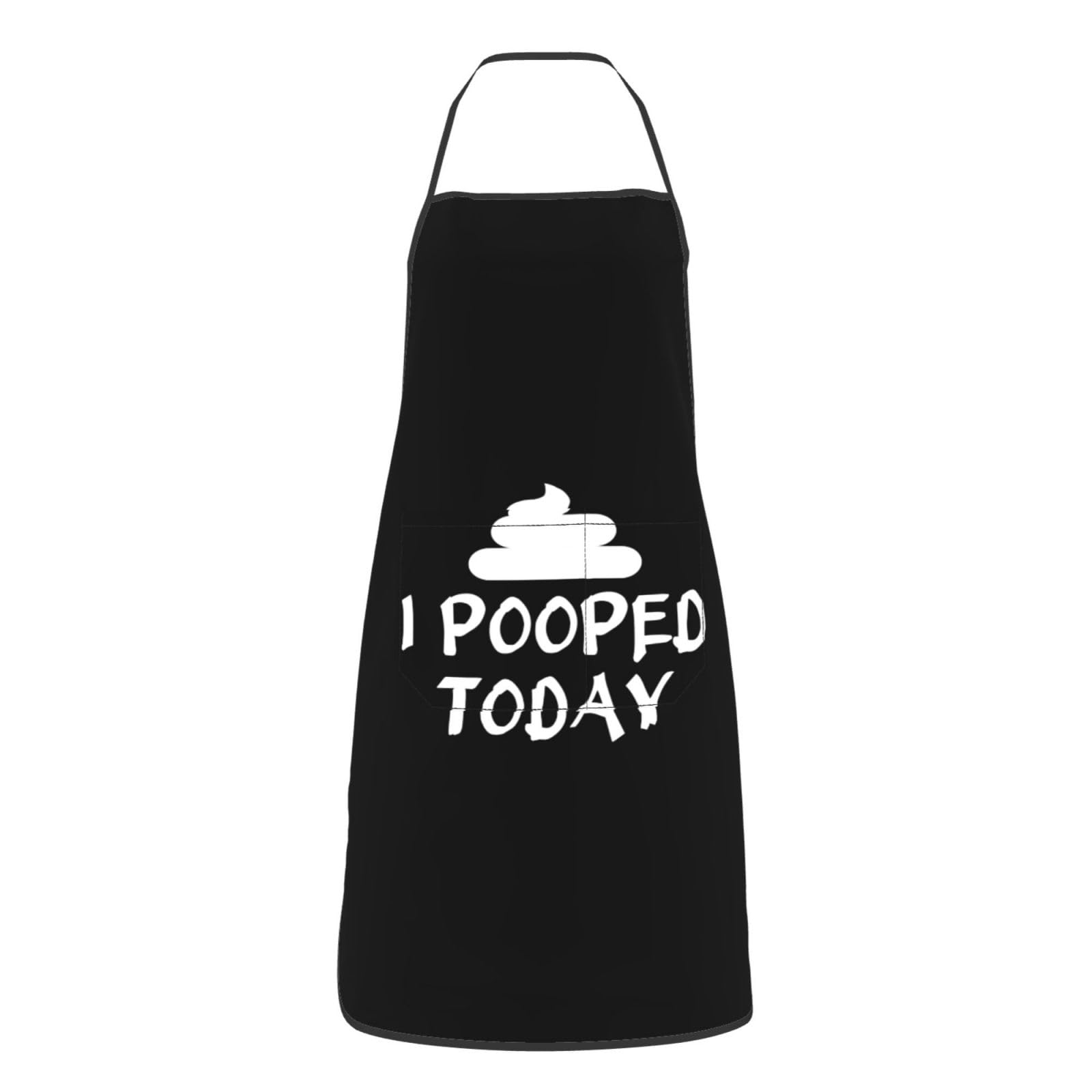 nopicsn I Pooped Today Apron for cooking with Pockets Women Men Kitchen Chef Funny Aprons