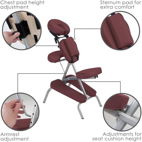 Image of EARTHLITE Portable Massage Chair Package VORTEX - Portable, Compact, Strong and Lightweight incl. Carry Case, Sternum Pad & Strap (15lbs)