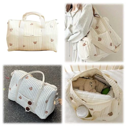 Floral Travel Bag Cotton Diaper Tote Bag Embroidered Nappy Organizer Cute Cartoon Shoulder Bags with Zipper Storage Bags Lugg2