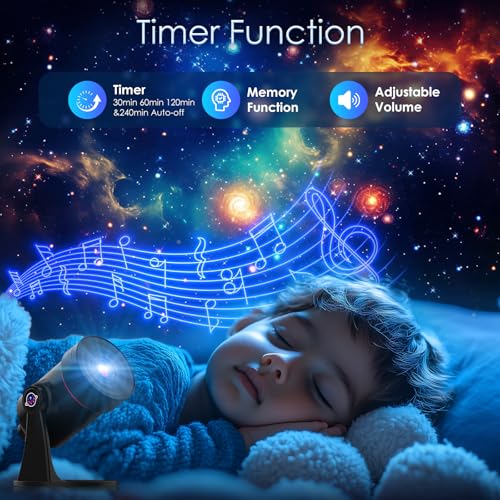 Galaxy projector chambre à coucher avec projection HD nébuleuse rotative à 360° - 4
