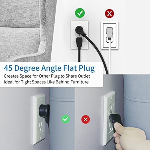 Ntonpower GPC-3A2U-US Long Extension Cord 15 Ft, Ntonpower Ultra Thin Flat Extension Cord Under Carpet, Rug thumb #4