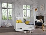 Love For Sleep | MATILDA Wooden Baby Cot Bed 120x60cm with Covered Drawer and Safety Wooden Barrier (White) - Image 4