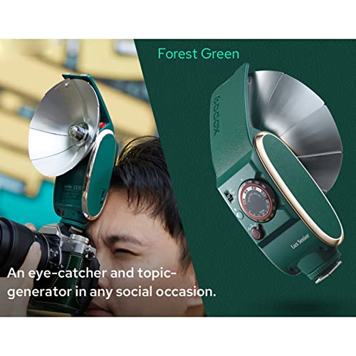 Godox Lux Senior Retro Camera Flash GN14 Color Temperature 6000K Auto & Manual Flash Modes 28mm Focal Length Replacement for Canon Nikon Sony Fujifilm Olympus Hot-shoe Cameras Green - Image 4