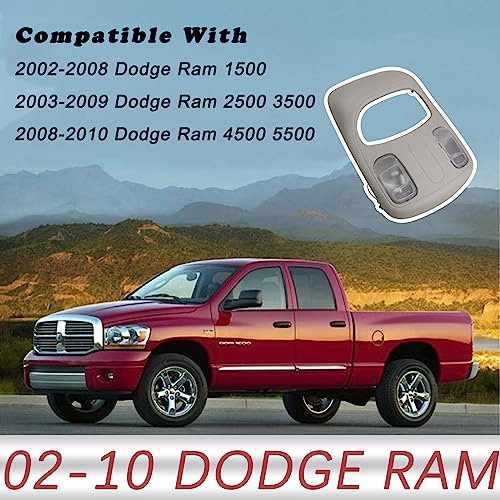 Tqponly Overhead Console Dome Map Reading Light Lamp Compatible With Dodge Ram 1500 2500 3500 4500 5500 Replaces 1Dk78Bd1Aa #TOP3