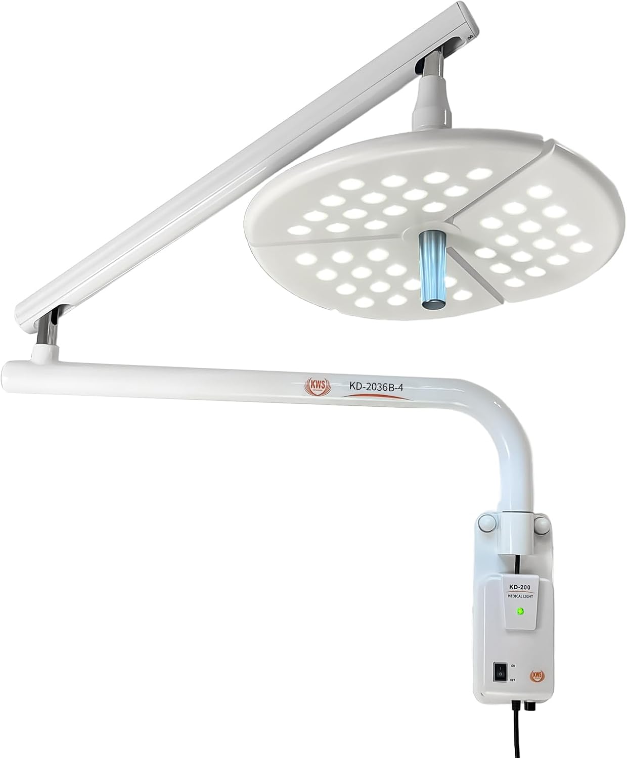 Wall-Mounted 80W 45 Holes LED Shadowless Exam Light Brightness Three Petals Adjustable Lamp KD-2036B-4