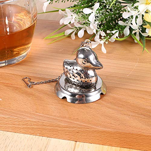 Colador de té, infusor de bolas de té de acero inoxidable, difusor de especias en forma de pato para preparar té de… - Imagen 5