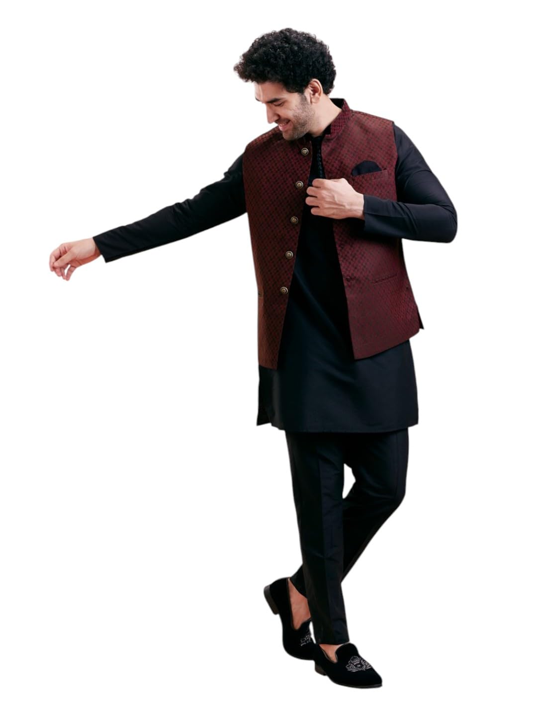 kisah Kurta Trouser Set for Men with Waistcoat – Ethnic Kurta for Man | Wedding Dress Set & Traditional Outfit-picture-47