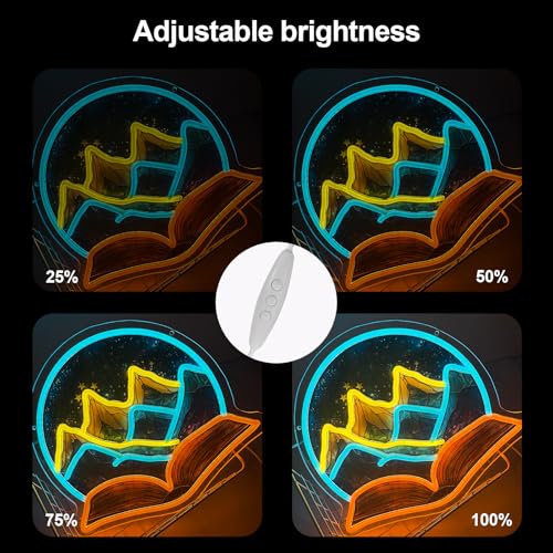 Image of Book Neon Sign - Throne of Glass LED Neon Light - ACOTAR-Inspired USB Night Light for Readers, Bedroom & Novel Fans Book Shelf Decor (12.2x13.8In)