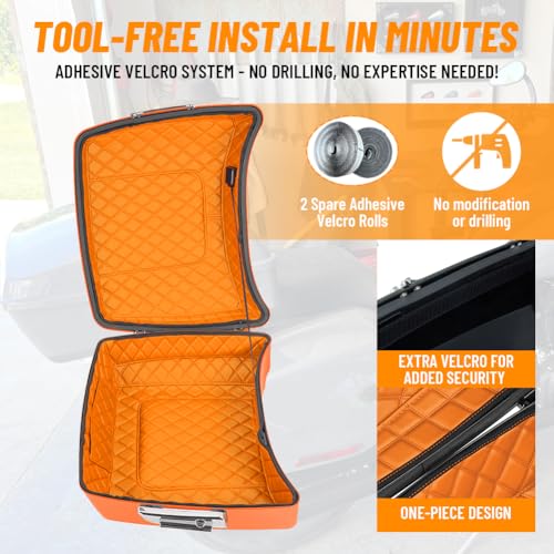 Chopped Tour Pack Liners para Harley con Bolsillos, Costura Naranja, Reducción de Ruido, Compatible con Road King/Street Glide/Electra Glide 2014-2026 miniatura 2