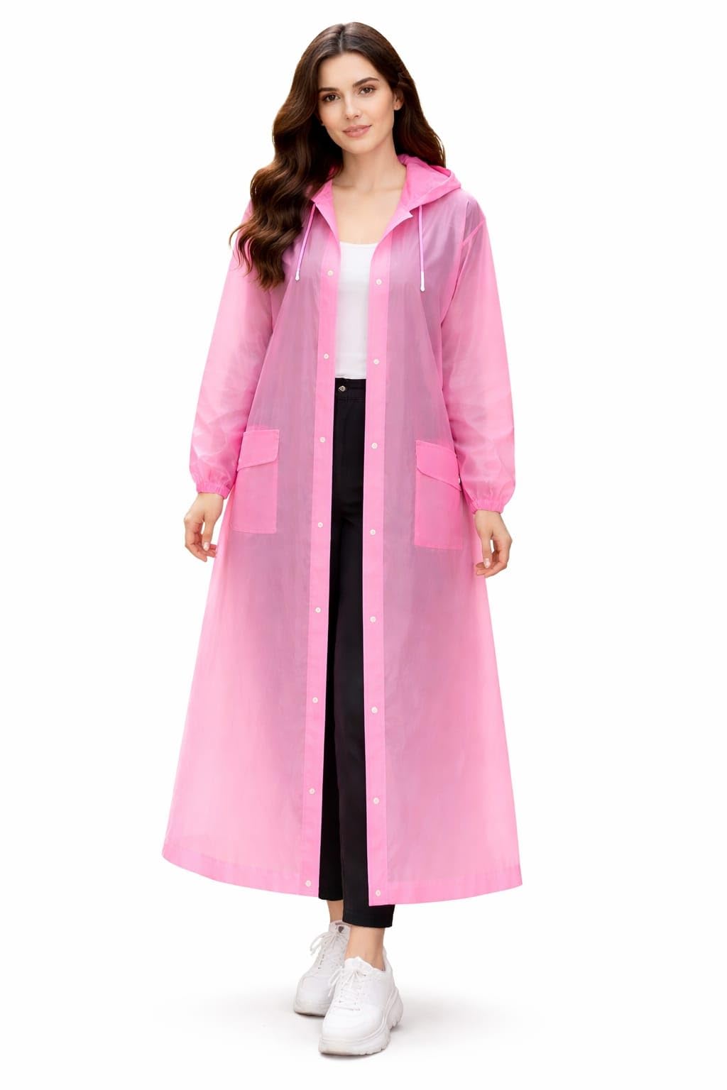 Nephar Unisex EVA Waterproof Long Raincoat | Transparent Hooded Rainwear | Lightweight Reusable Rain Coat for Travel, Outdoor & Daily Use-picture-16