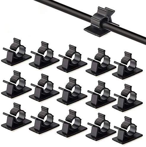 CCINEE ケーブルクリップ 4階段調節可能なケーブルホルダー コードクリップ コードフック ケーブル収納 コード管理 結束固定ベース 粘着シート付 ケーブル固定具 30個入り