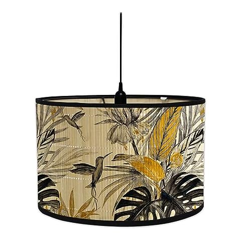 FANSU Modern Brown Vintage Drum Lampshade Cover