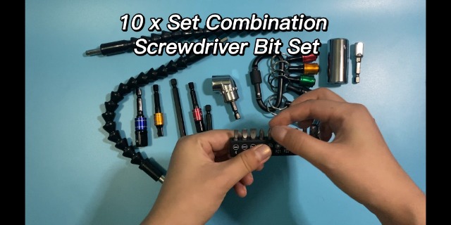 31Pcs Flexible Drill Bit Extension Set,105°Right Angle Drill