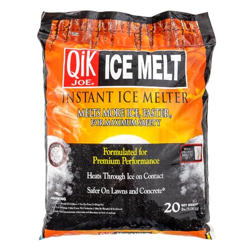 Calcium Chloride Ice Melt - Instant Snow and Ice Melt for Sidewalks Driveways Steps and Parking Lots - Deicer for Concrete Asphalt and Other Surfaces - 20 Lb Bag