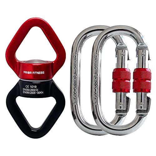 Soie aérienne et hamac pivotant 360 degrés avec connecteur 30KN rouge
