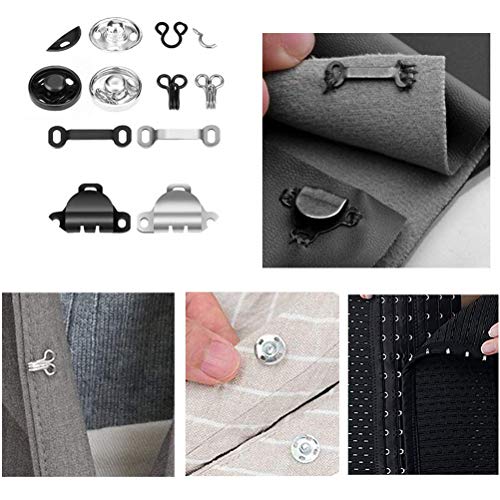 Fashiontoad 50 Pairs 3 Styles Skirt Hooks And Eyes Sewing Hook, Sewing Snaps Clothing Fixing Tools With Metal Snaps Buttons Fasteners Press Studs For Trousers Skirt Dress Sewing And Crafting #TOP5