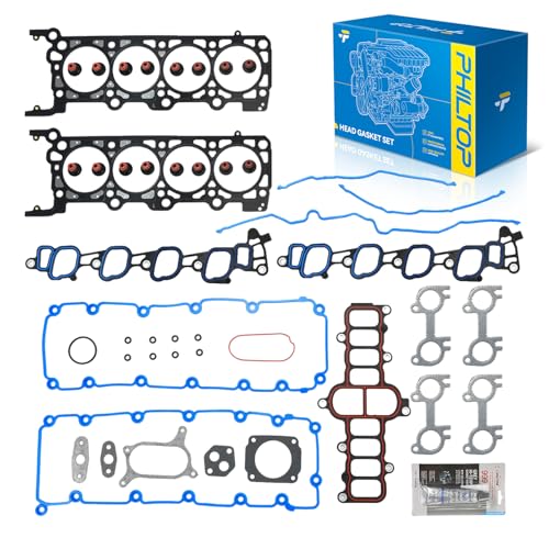 Image of PHILTOP HS9790PT-15 Head Gasket Set Fit for Ford F-150 F-250 F-350 Super Duty Expedition 2000 2001 2002 2003 2004, E-150 E-250 E-350 Econoline Club Wagon, for 5.4L Engine Cylinder Head Gasket Kit