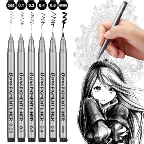 Image of Oytra Black Fineliners Fine Tip Mandala Art Pens Waterproof Pigment Drawing Pen for Sketching Doodling Calligraphy & Technical Art Smooth Flow Ink Outliner Artist (6)
