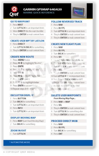 Garmin GPSMAP 640/620 Qref Card Checklist (Qref Marine Quick Reference)      Cards – January 1, 2009
