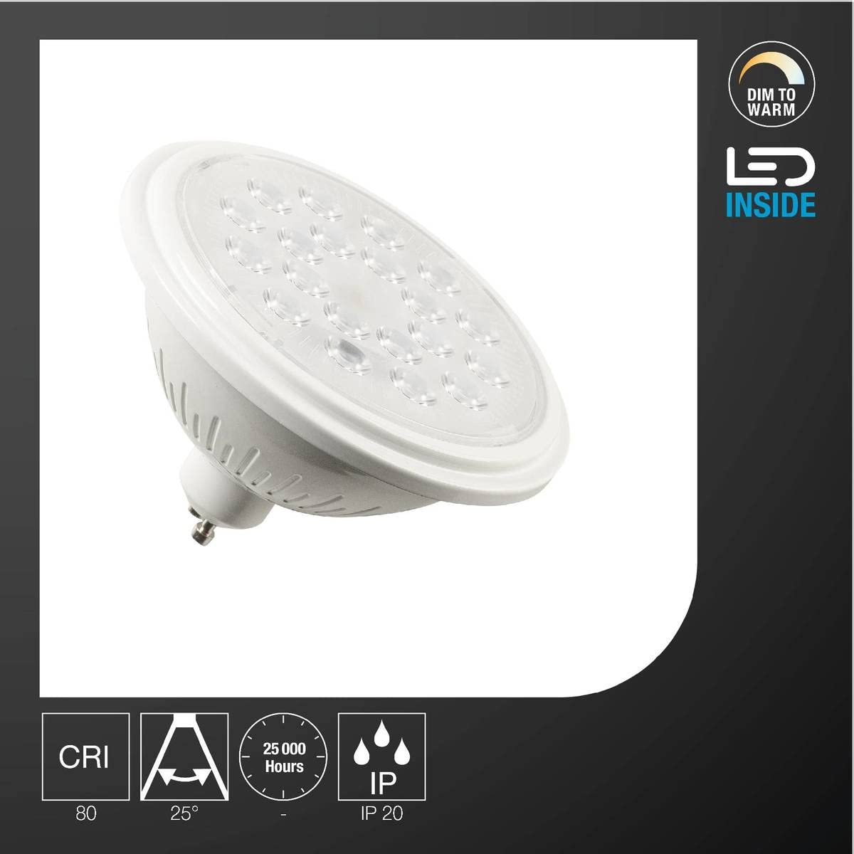 SLV Valeto LED, GU10, 2700-6500K, 25°, 9W Bulb, Plastic, 9 W, White - Image 3