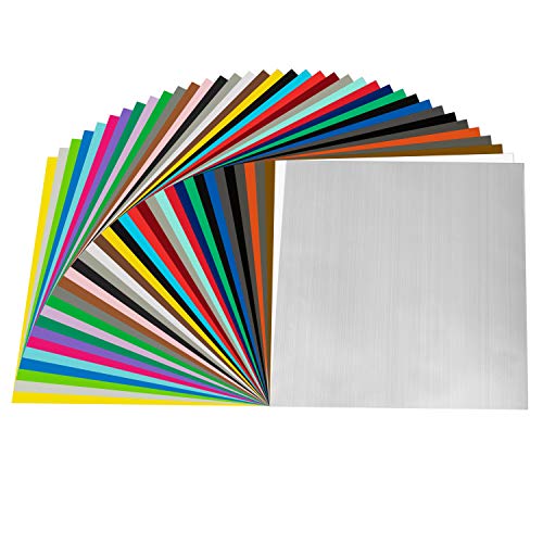 Permanent Adhesive Backed Matte Vinyl Sheets By Ez Craft Usa - 12" X 12" - 40 Sheets Works With Cricut & Other Cutters #TOP3