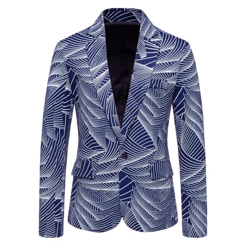Mens Floral Slim Fit Blazer Stylish One Button Party Suit Jackets