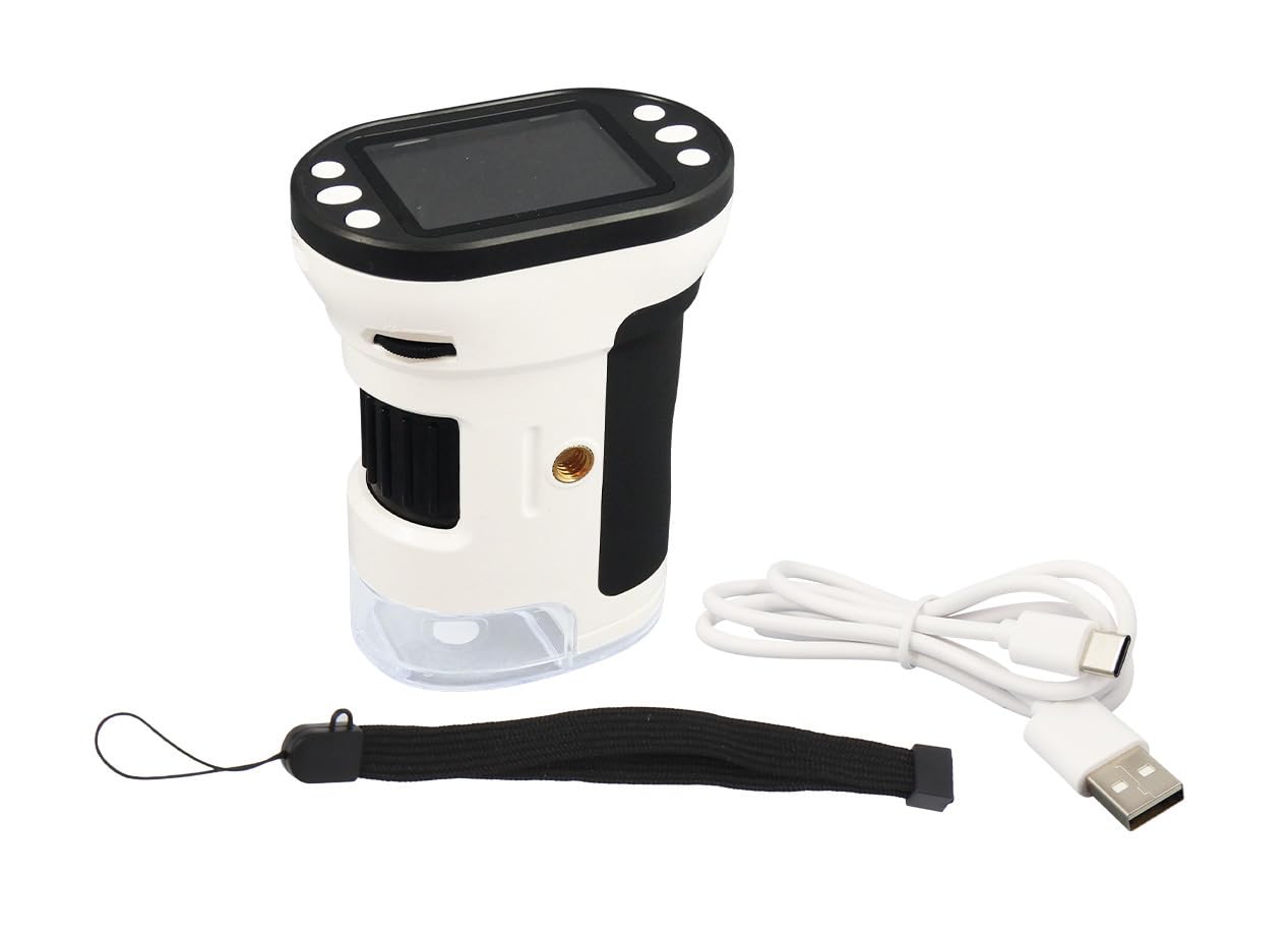 Microscopio video 200X a 1000X per bambini – Display 5 cm – LED integrato – Foto & Video – 25 esperienze incluse – Batteria ricaricabile USB – dai 7 anni – MR350 – BUKI France