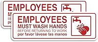 Vista 21 de Standard Employees Must Wash Hands - Letrero para puerta/pared, color negro, pequeño
