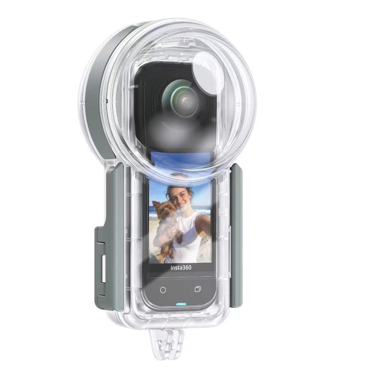 Waterproof Case Compatible with Insta 360 X5, 50 Meter Underwater Housing with PC Material, Panoramic Splicing, AR Coating, Protective Cloth Cover, Y-Shaped Base (YH-360 X5)