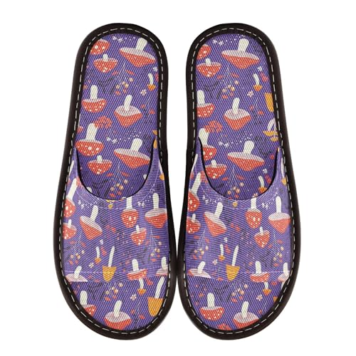 KLL Spa Shower Slippers Indoor and Outdoor Summer Cute Slip on Open Toe Home Shoes for Pool, Hotel, Travel 5.5-6 Red Mushrooms Termitomyces Albuminosus