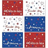 Patriotic Freedom Stars Placemats Set of 6 4th of July Memorial Day Plastic Table Mats Independence