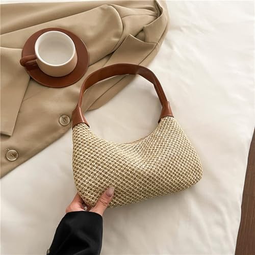 Straw Shoulder Bag for Women,Small Purse Woven Beach Summer Handbag for Women4