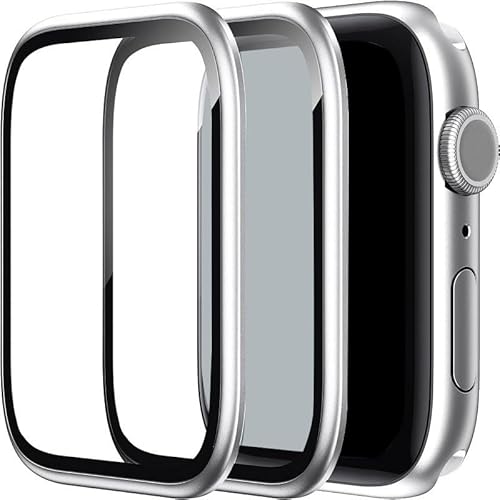 KOOLRIVER・Apple互換品 Watch Series 11/10 液晶保護フィルム 2枚入り 全面保護 強化ガラス アルミ 傷防止 アップルウォッチ10 42mm フィルム一体 プロテクター フィルム 保護シート[Series 10 42mm(シ