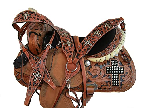 Western Horse Saddle Barrel Racing Pleasure Ride Trail Horse Tooled