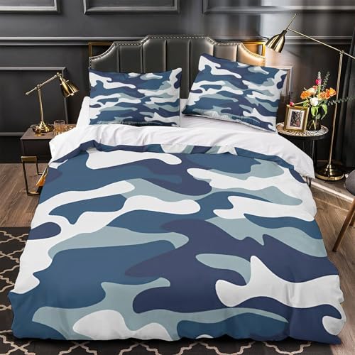 Linge de lit militaire bleu pour chambre enfant avec fermeture éclair - 2