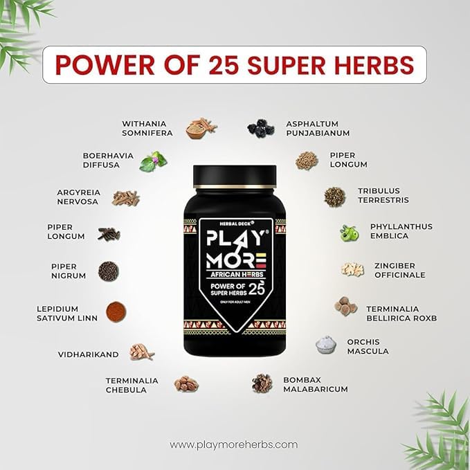 Image of Play Mor Powder for Men African Herbal Formula | Stamina, Vitality & Immunity | Supports Reproductive Health Naturally, 150gm