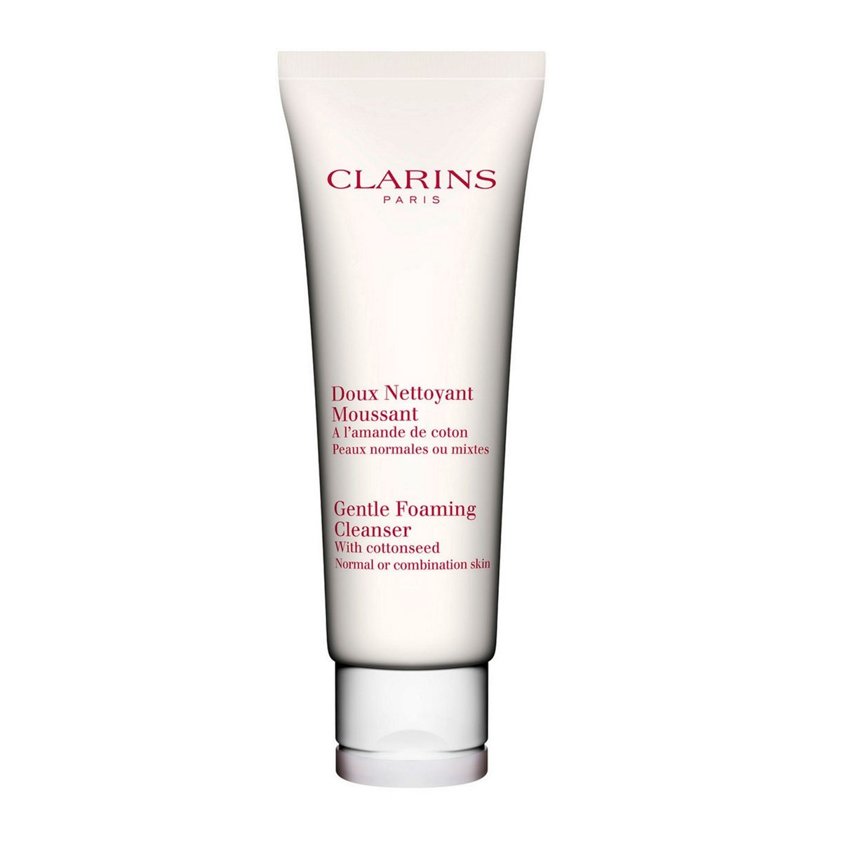 Clarins Gentle Foaming Cleanser with Cottonseed for Unisex, Normal to Combination Skin, 4.4 Ounce