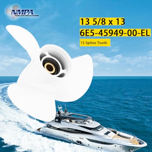 Image of VIF Aluminum Boat Propeller with Yamaha 60HP 70HP 75HP 80HP 85HP 90HP 115HP 130HP Outboard Engines,15 Tooth, Rh