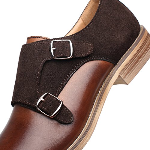 Image of Brown Leather Slip-On Loafers for Men by La Milano