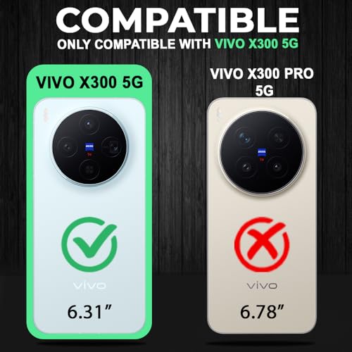 Image of AESTMO Hybrid Shockproof Back Cover Case for Vivo X300 5G Compatible with MagSafe | Hard Back Case Cover for Vivo X300 5G (PC & TPU, Translucent Back, Black Sides)