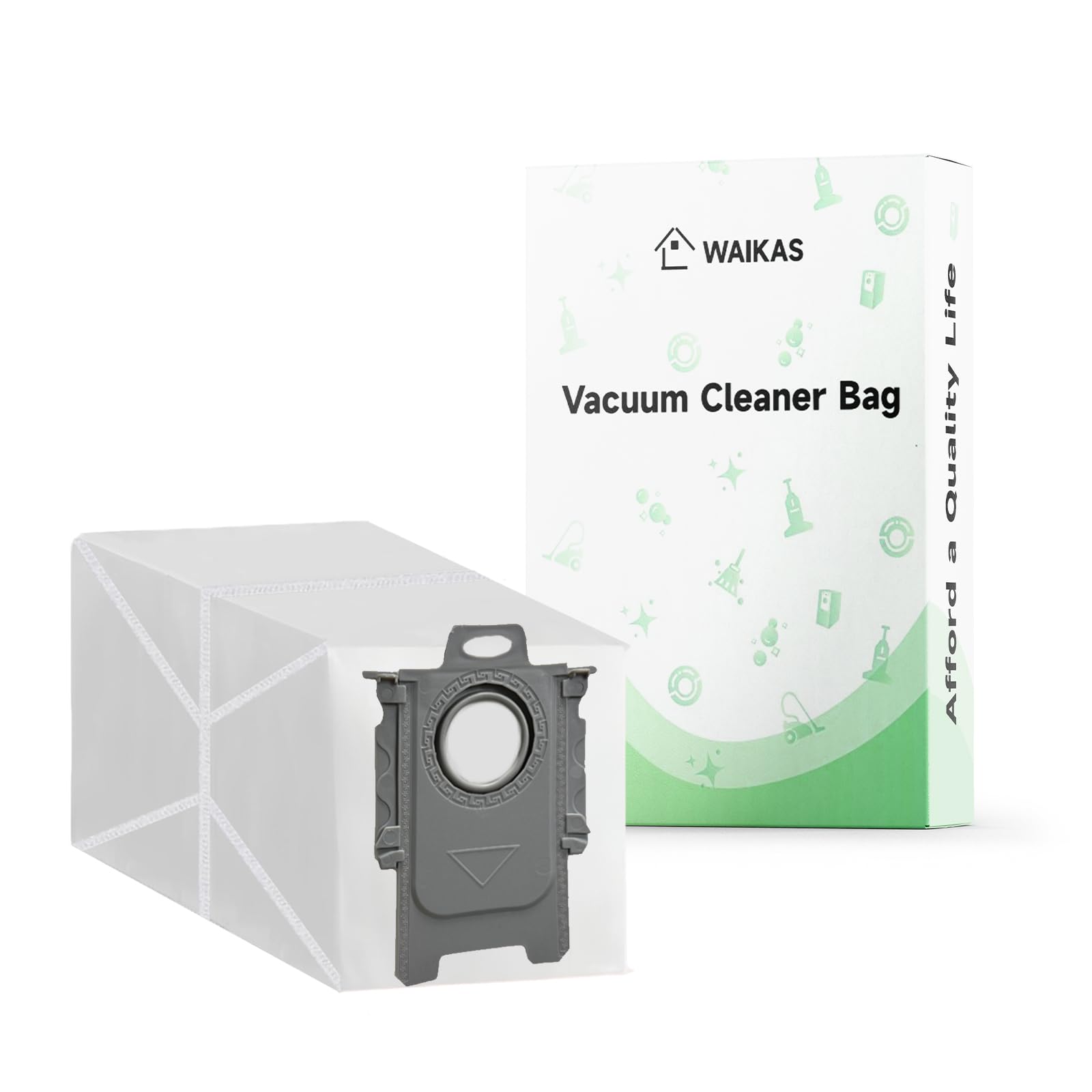 WAIKAS Dust Bags for Roborock Robot Vacuum (Qrevo/Saros/S8 Series), 20-Pack