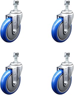 Polyurethane Swivel Threaded Stem Caster Set of 4 w/5
