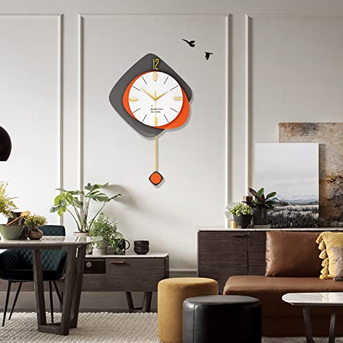 Fleble Large Wall Clocks For Living Room Decor Big Modern Decortive Wall Clock With Pendulum Battery Operated For Home Bedroom Office Kitchen 20 Inch Unique Wood Hanging Clocks Silent Non-Ticking #TOP1