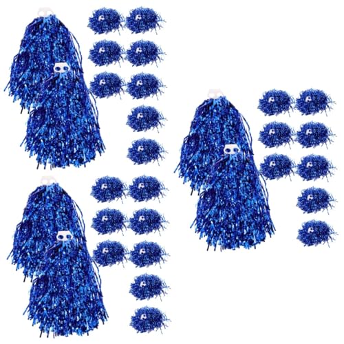 Mikikit 3sets Cheerleading Pompoms Set and Silver Pom Poms for Dance and Sports Events 10pcs*3