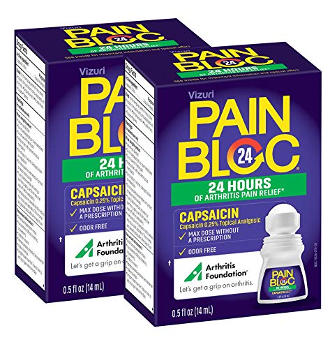 (2-Pack) PainBloc24 Arthritis Pain Relief. Long Lasting Pain Relief Topical Medication for Knee