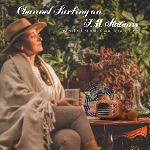 Retro Radio Vintage Bluetooth Speaker-Greadio Cherry Wooden FM Radio with Bluetooth 4.2 Connection, Old Fashioned Classic Style, Loud Volume, Good Bass Sound, TF Card/AUX in for Home, Office, Kitchen