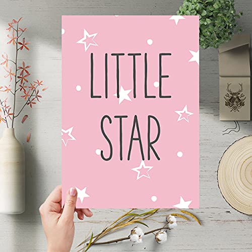 Fun Baby Girls Art Prints, Size A4, Set of 6 Unframed For Kids Bedroom Or Nursery, Pastel - Image 3