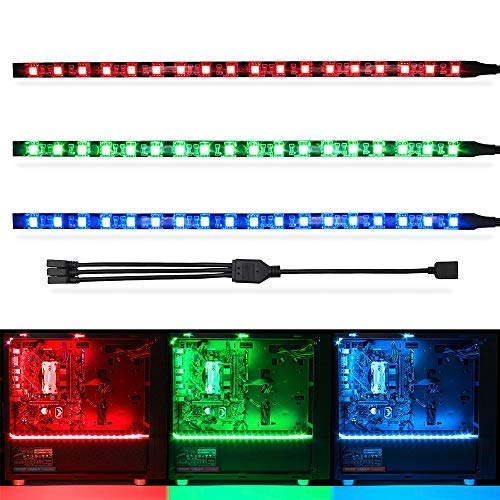 WOWLED Gaming PC RGB LED Strip Lights for Mid Full Tower Case